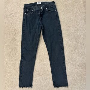 Agolde Black Cropped Ankle Jeans